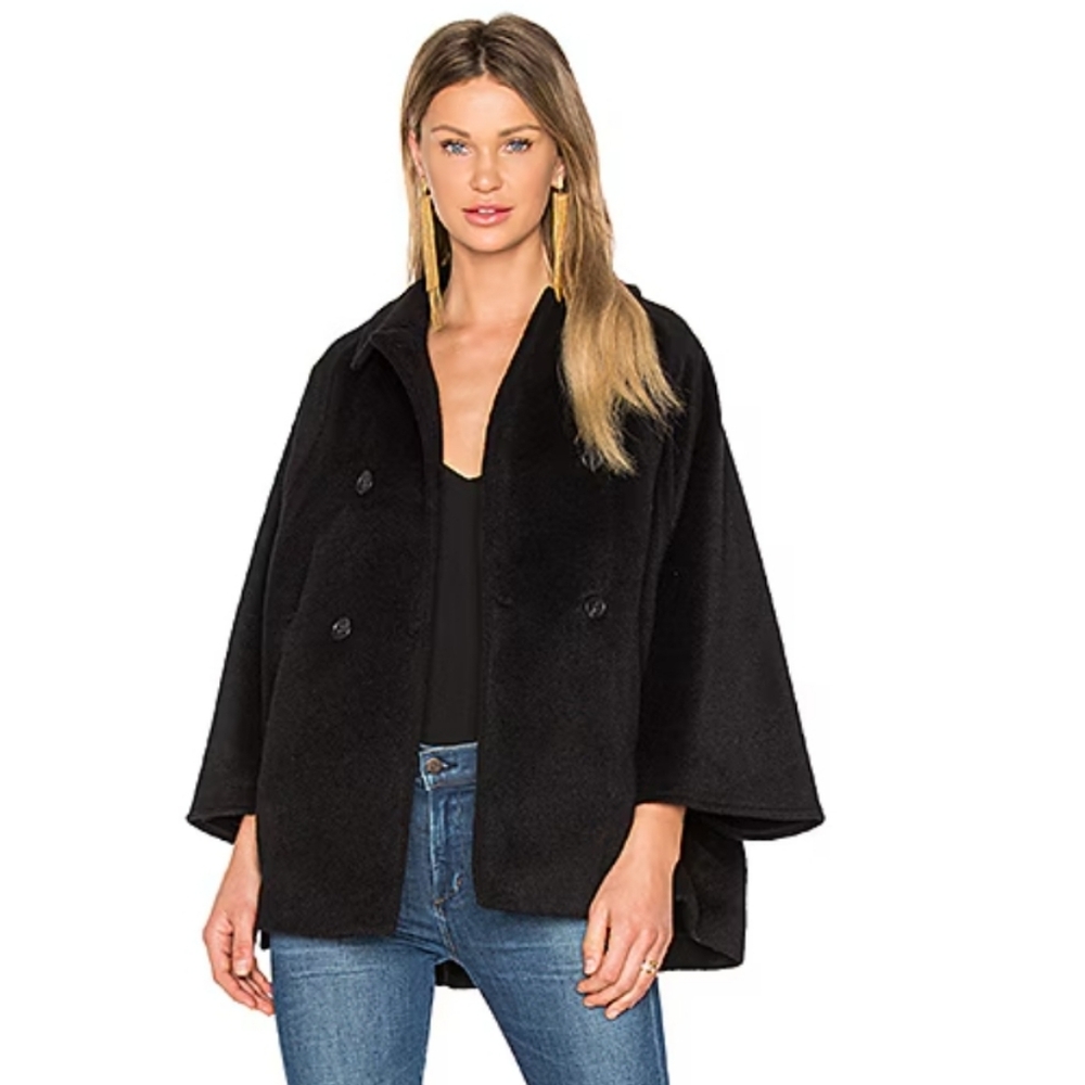 Red Valentino Garavani Black Wool Cape Size 44
